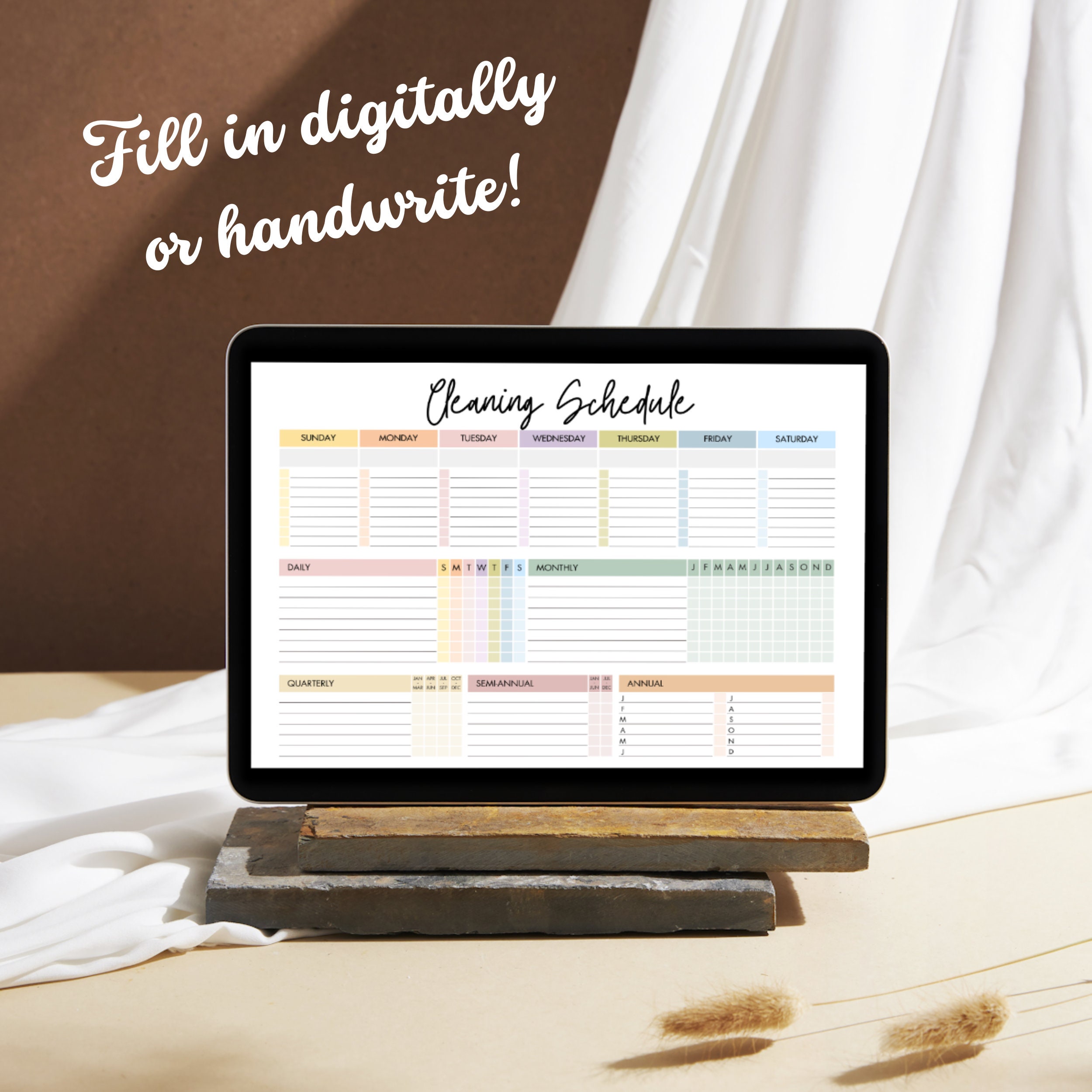 Editable Cleaning Schedule: Printable Chore List (digital PDF) - Etsy
