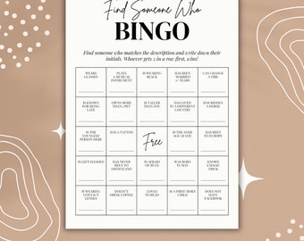 Juego de bingo para romper el hielo: Encuentra a alguien, tarjetas imprimibles (PDF)