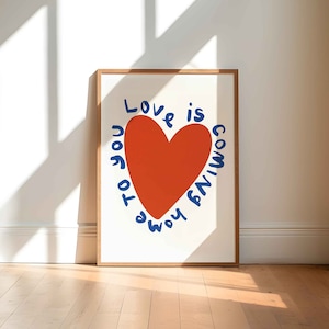 love quote saying wall art, printable valentines day decor, red home decor, heart phrase wall art poster, print at home love art, cute print