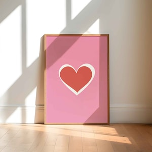 valentines day hearts poster, digital print, valentines day printable, valentines day art, heart wall art, red pink wall art, print at home