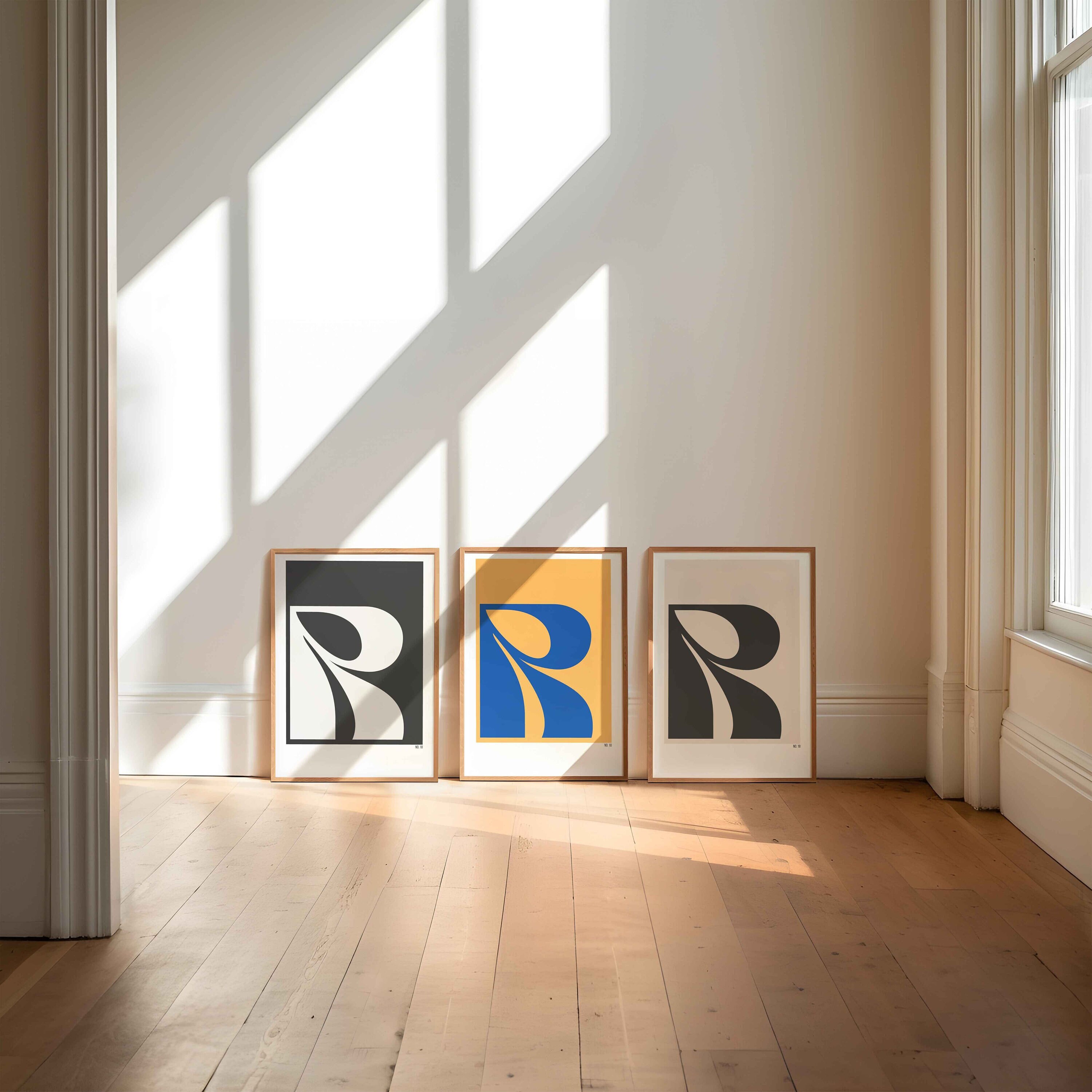 Printable Letter Initial Posters, Monogram Wall Art, Letter R Initial ...