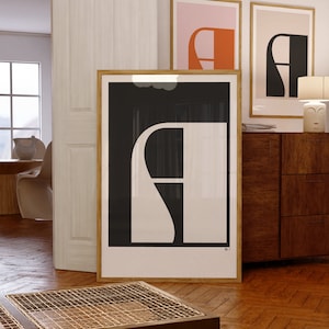 pôsteres iniciais de letras para impressão, arte de parede com monograma, impressão de arte inicial da letra A, conjunto de 3 impressões em decoração de parede de casa, arte neutra e colorida