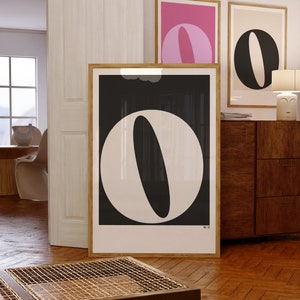 pôsteres com iniciais de letras para impressão, arte de parede com monograma, impressão de arte inicial com letra O, conjunto de 3 impressões em decoração de parede de casa, arte neutra e colorida