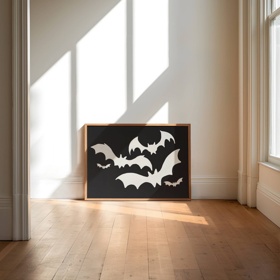 Halloween Bat Wall Art Bat Art Download Classic Halloween Etsy