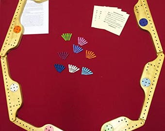 Pegs and Jokers 8 Player Wooden Board game, handcrafted of select pine