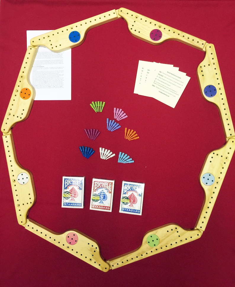 Pegs and Jokers 8 Player Game WITH 3 Decks of Playing Cards