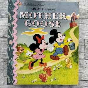Hand Altered Disney&#39;s MOTHER GOOSE Little Golden Book Journal