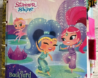 Riciclo creativo del diario di balletto "Shimmer and Shine" per il cortile / Libro Little Golden modificato - Pezzo unico