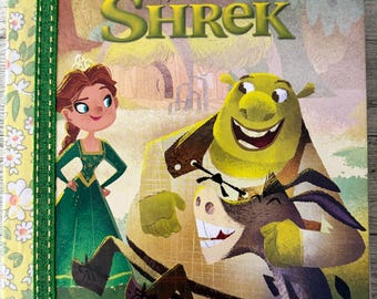 Quaderno riciclato e modificato a mano / Shrek, Little Golden Book, pezzo unico