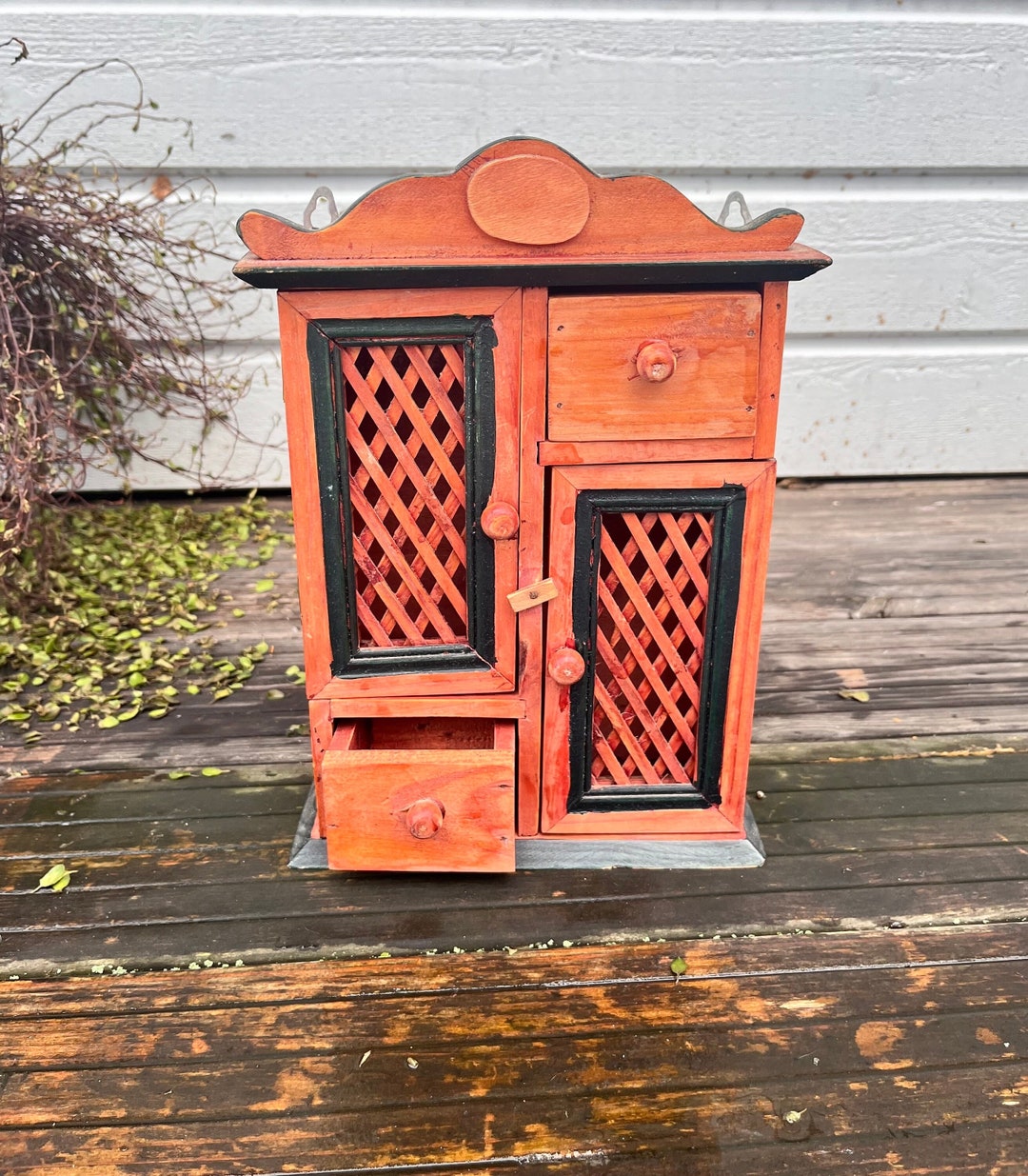 Vintage Small Miniature Wood With Drawers / Wooden Storage