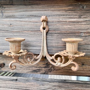 French Wall Sconce Double Candle Holder /French Brass Bronze Candle Sconce