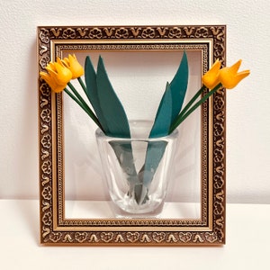 Gold Wooden Carved Icon Frame with Raised Floral and Foliate Ornament, Vintage Style Photo Frame, Wooden Openwork Frame