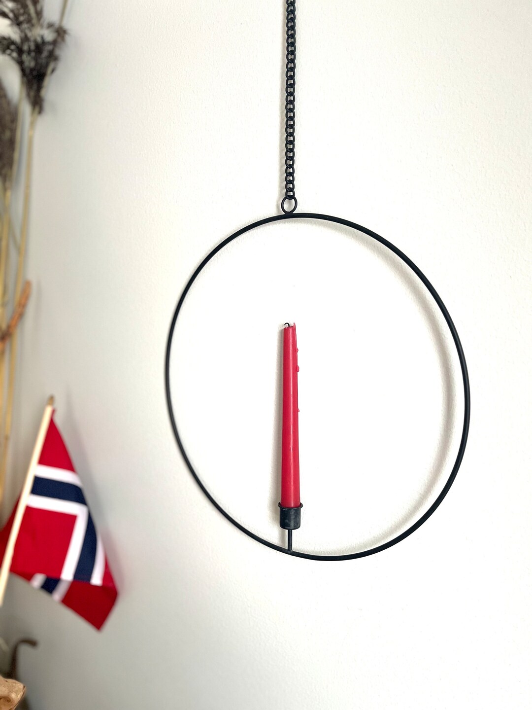 Elegant Handmade Hanging Circle Candlestick Holder/norway Ceiling