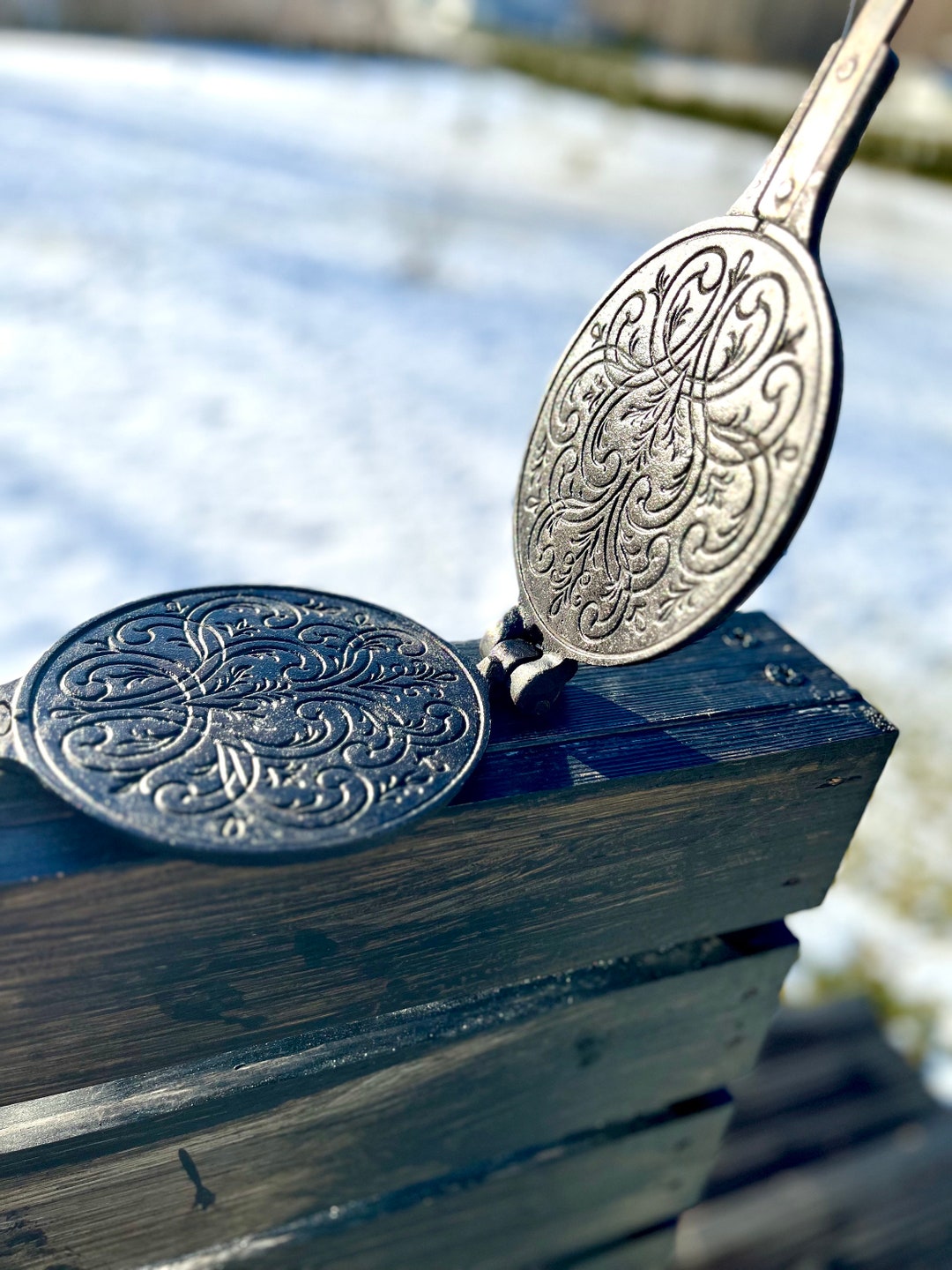 Vintage Waffle Maker Jotul / Vintage Norwegian Waffle Iron / Old Metal Waffle Maker / Crepe