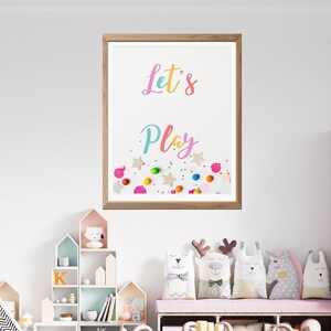 Let&#39;s Play, Cool Kids Read and Let&#39;s Learn Kids Room, Playroom, Nursery and Classroom Wall Decor