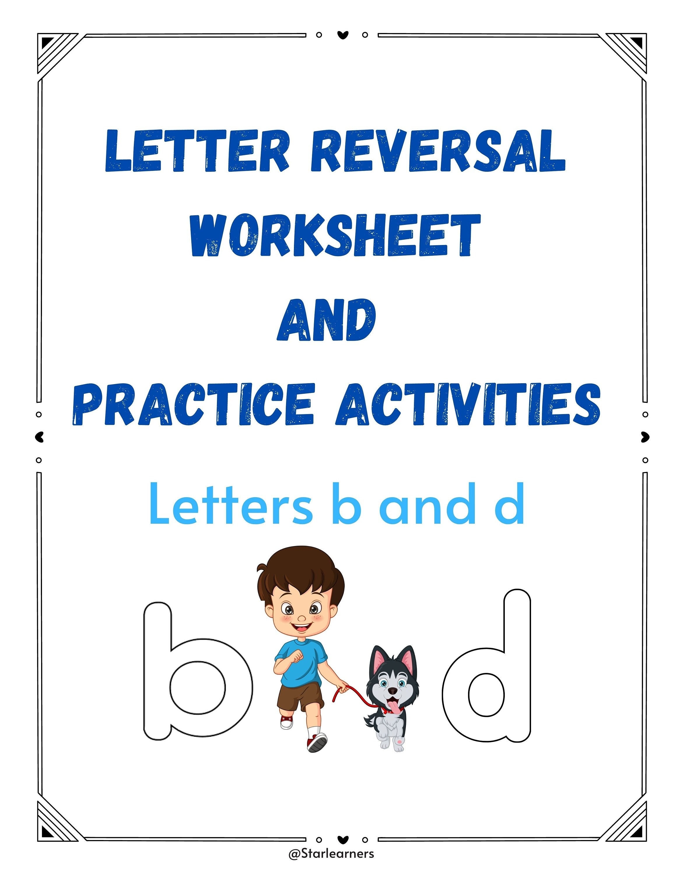 Letter Bd Reversal Worksheet Etsy Letter Bd Reversal Worksheet Etsy