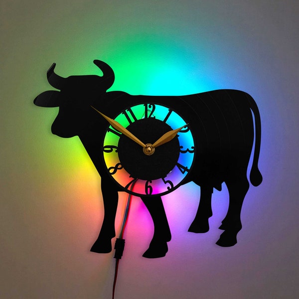 Horloge murale vache, cadeau horloge murale buffle