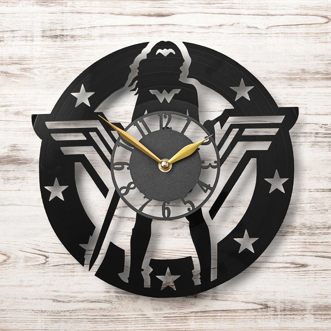 Wonder Woman Clock Wonder Woman Gift Etsy