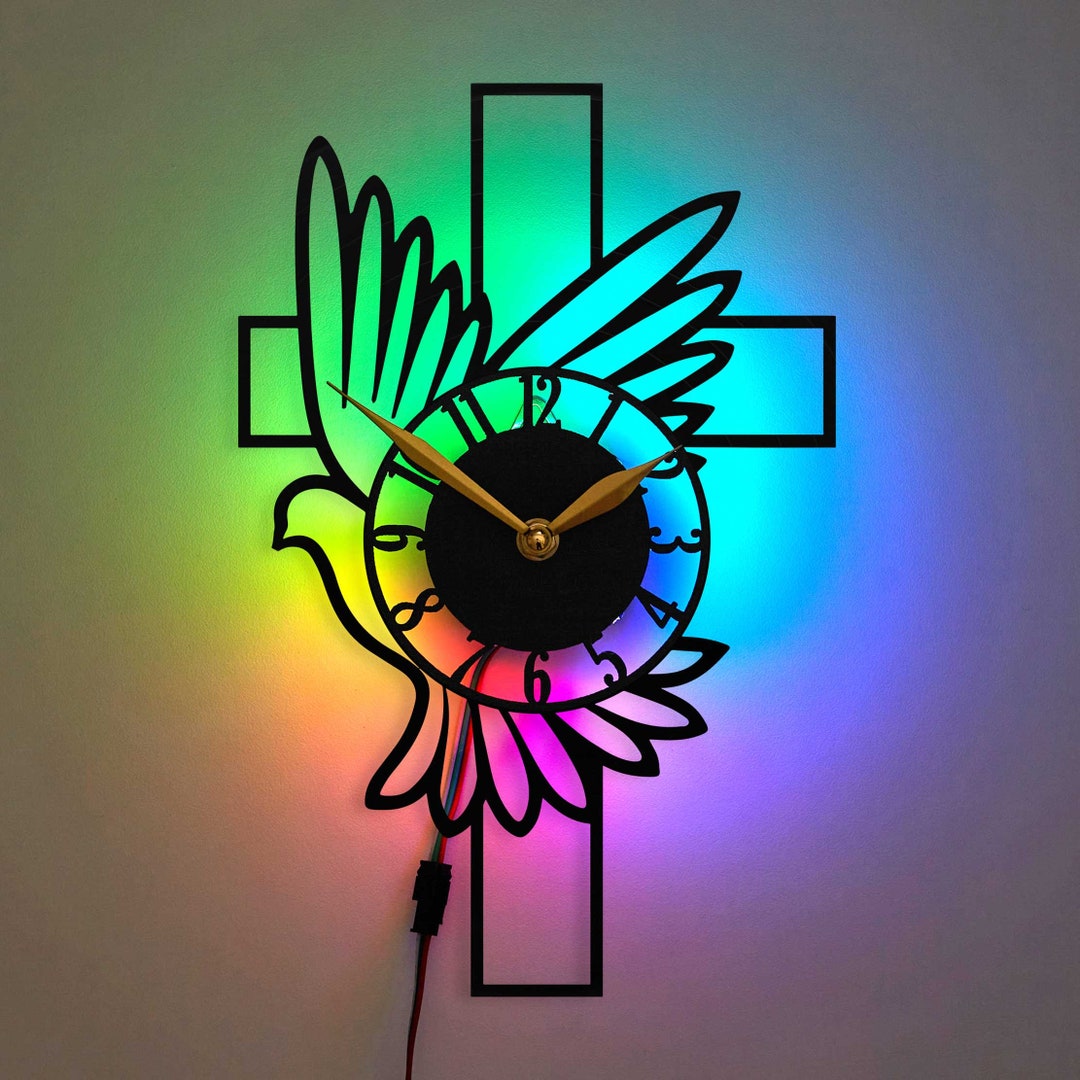Cross Clock Christian Wall Clock - Etsy