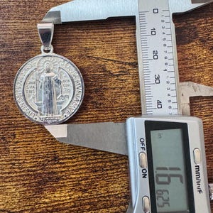Medalla plata 925 San Benito tamaño MEDIANO 画像 7