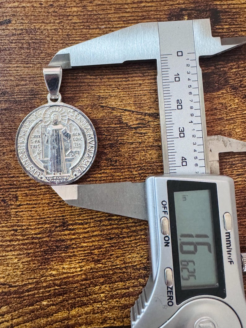 Medalla plata 925 San Benito tamaño MEDIANO 画像 7