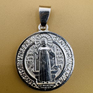Medalla plata 925 San Benito tamaño MEDIANO 画像 1
