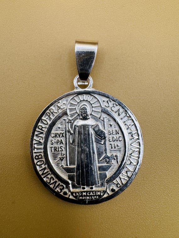 Medalla plata 925 San Benito tamaño MEDIANO