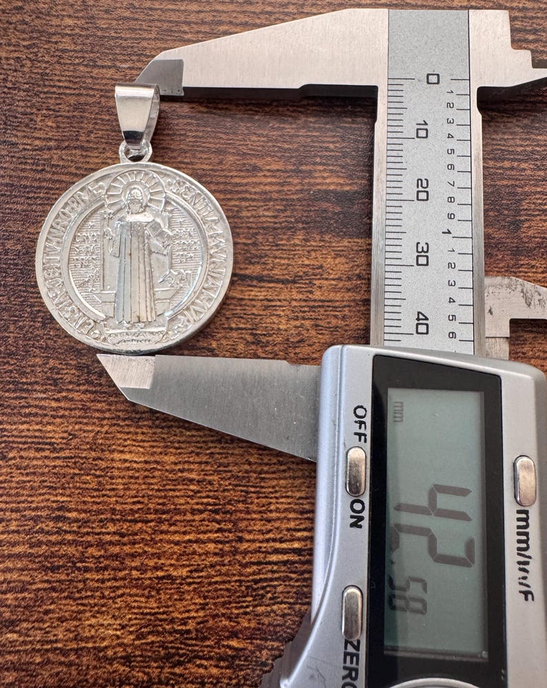 Medalla plata 925 San Benito tamaño MEDIANO 画像 6