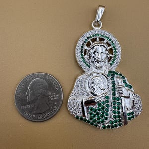 925 Sterling Silver Saint Jude Pendant / Colgante de San Judas Plata 925