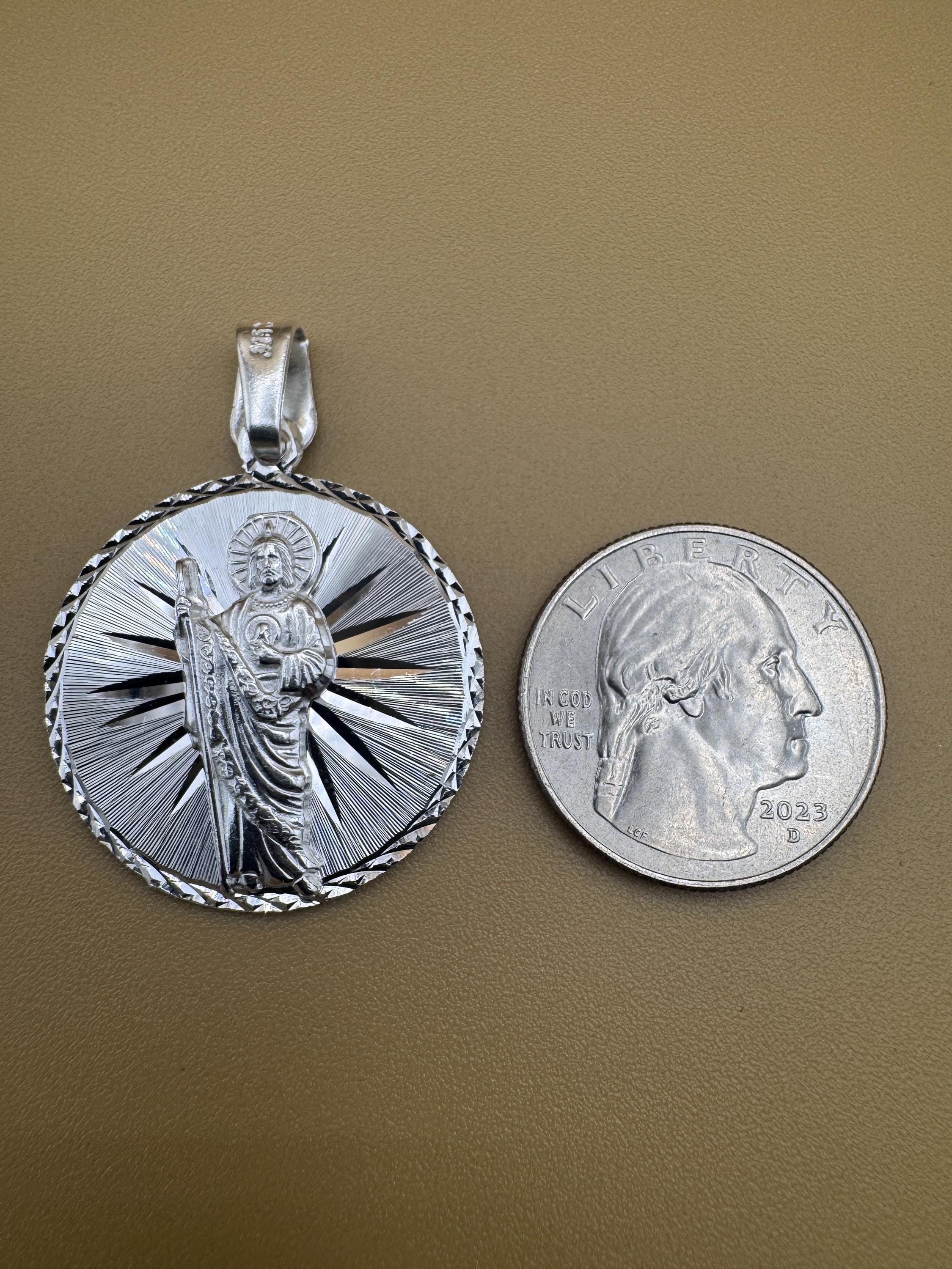 925 Sterling Silver Saint Jude Pendant - Catholic Patron Saint ...