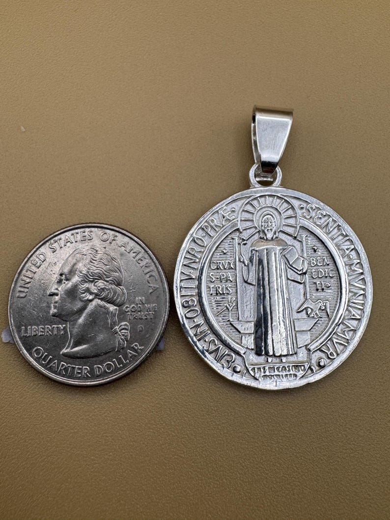 Medalla plata 925 San Benito tamaño MEDIANO 画像 4