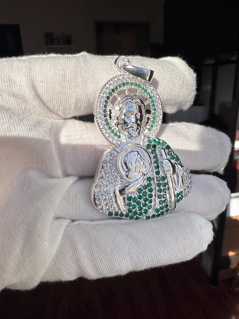 925 Sterling Silver Saint Jude Pendant / Colgante De San Judas Plata ...