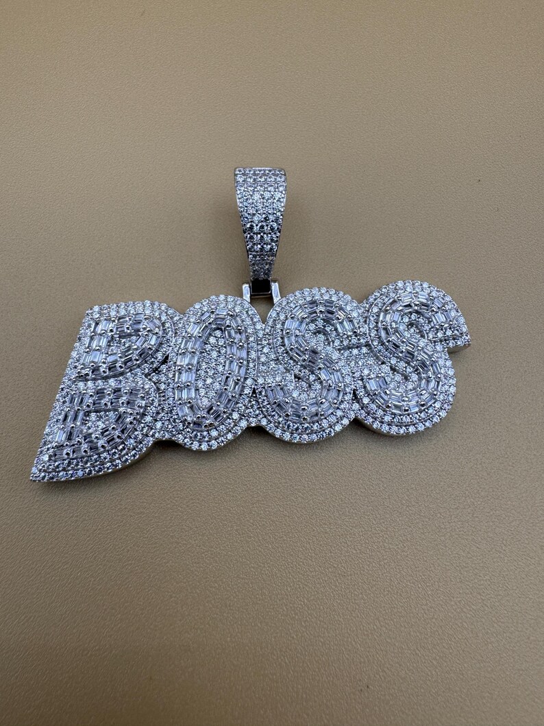 Sterling Silver 'BOSS' Pendant - Italian Crafted Statement Jewelry - Etsy