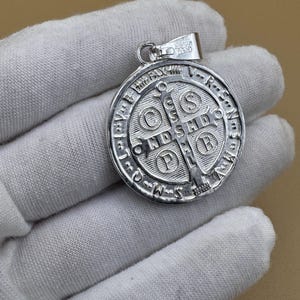 Medalla plata 925 San Benito tamaño MEDIANO 画像 5