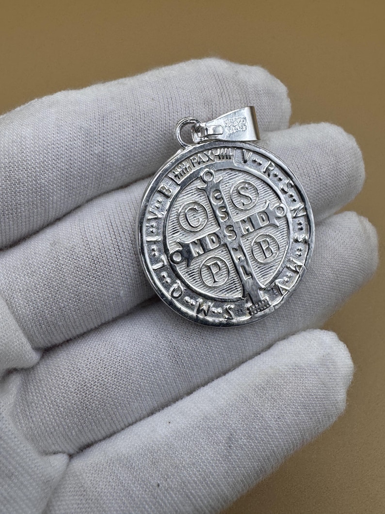 Medalla plata 925 San Benito tamaño MEDIANO 画像 5