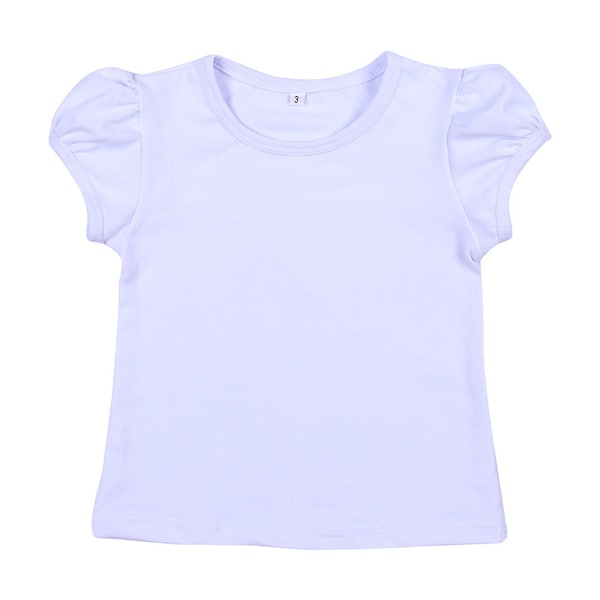 100% POLYESTER  white Bubble sleeve blank shirt for girls soft feel superior quality made for sublimation, DTF or DTG