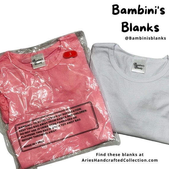 Girls Pink Puff Sleeve Blank Shirt, Embroidery Blank Shirt, Custom Youth 6 Shirt  Blank, Heat Transfer Blank, Wholesale Blanks 