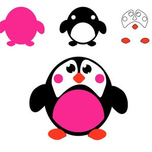 Multilayer Cute 3D Penguin, Layered Cute Penguin SVG, Cartoon Penguin Layered SVG, 3D Cute penguin SVG