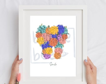 Floral Dental Art Print, Dentist Wall Art, Great for Dentists, Dental Hygienists, Dental Assistants