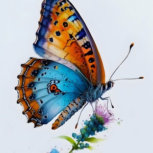 Butterfly Painting | Watercolor Butterfly Print | Canvas Butterfly Print | Butterfly Nursery Wall Decor |  Digital Print Download Trendy