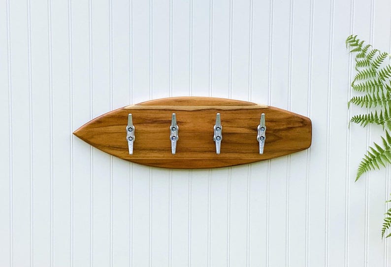 Surfboard Towel Rack With Hooks | Handmade Coastal Decor | Driftwood ...