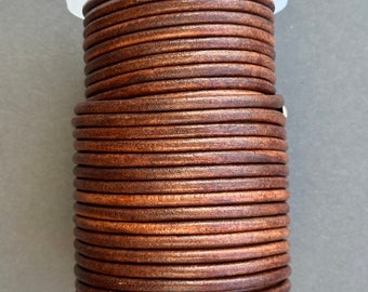 4mm distressed brown leather cord, natural leather cord for necklaces, bracelets, genuine round leather cord for jewelry