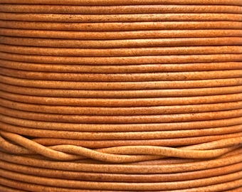 2mm Tan Natural Leather Cord – Genuine Round String for Jewelry Making & Crafts