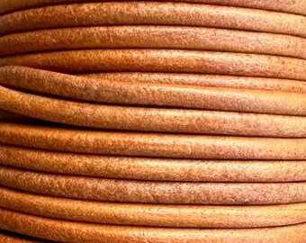 4mm tan natural leather cord, genuine leather cord for jewelry, genuine leather cord for necklaces, bracelets