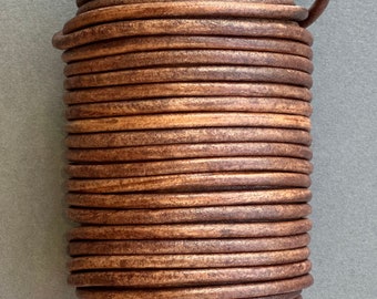4mm antique brown leather cord, natural leather cord for necklaces, bracelets, genuine round leather cord for jewelry