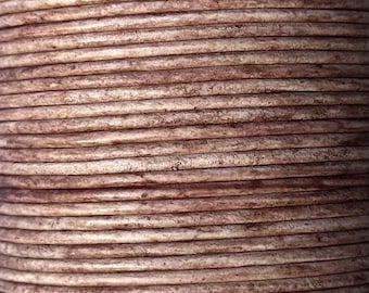 2mm Round Leather Cord English Tan – Genuine Natural Leather String for Jewelry Making, Beading, Craft Supplies by Meter