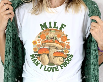Retro Frog Shirt for Women, Funny Froggy MILF Unisex T-Shirt, Goblincore Short Sleeve Shirt, Gift for Frog Lovers, Froggy Tee, Toad Shirt,