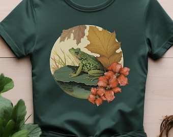 Lilypad Frosch T-Shirt, Cottagecore Style, Bella + Canvas Tee