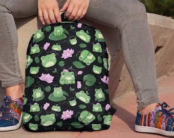Personalized Frog Backpack: Custom Kids Polyester Bag