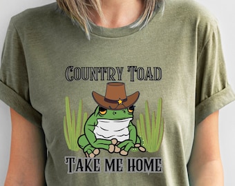 Retro Cowboy Frog T-Shirt: Funny Western Unisex Tee